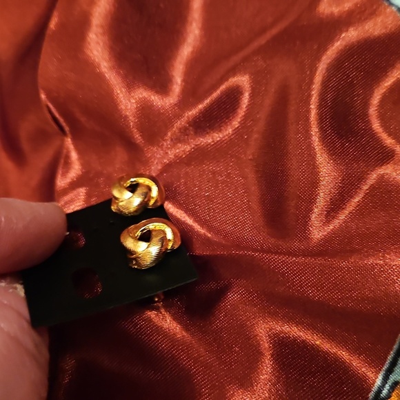 Gold Tone Knot Earrings - Picture 4 of 4